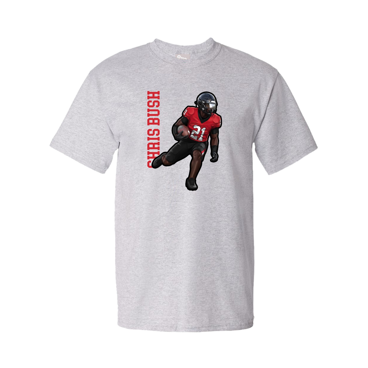 Tee — Name Vertical in Grey
