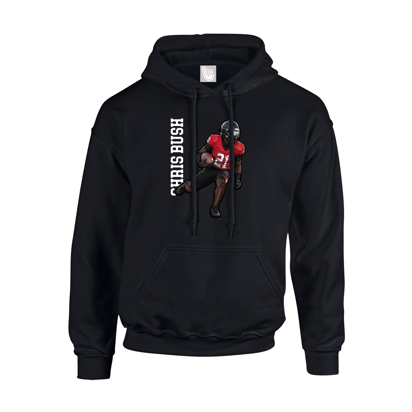 Hoodie — Name Vertical in Black