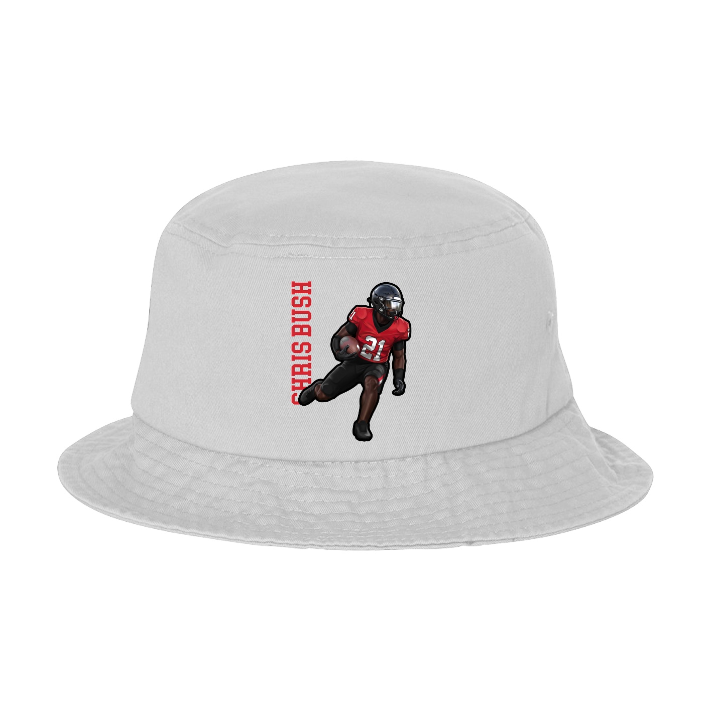 Bucket Cap — Name Vertical in White