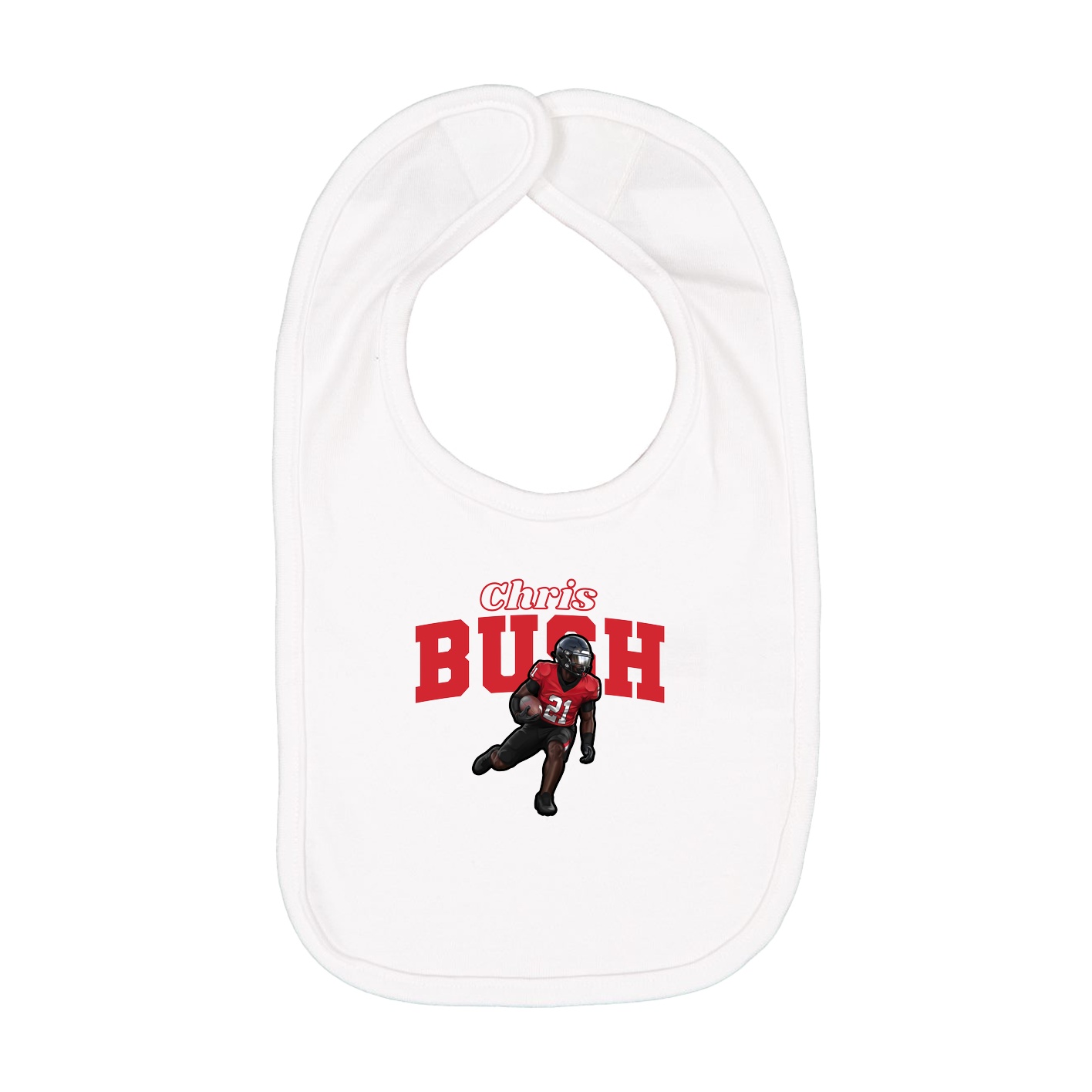 Infant Bib — Name Arch in White