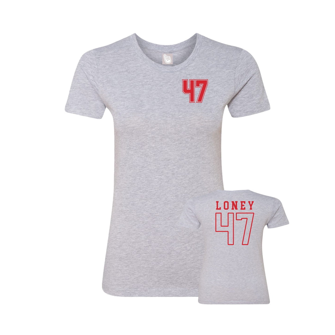 Womens Tee — Chest Back in Grey