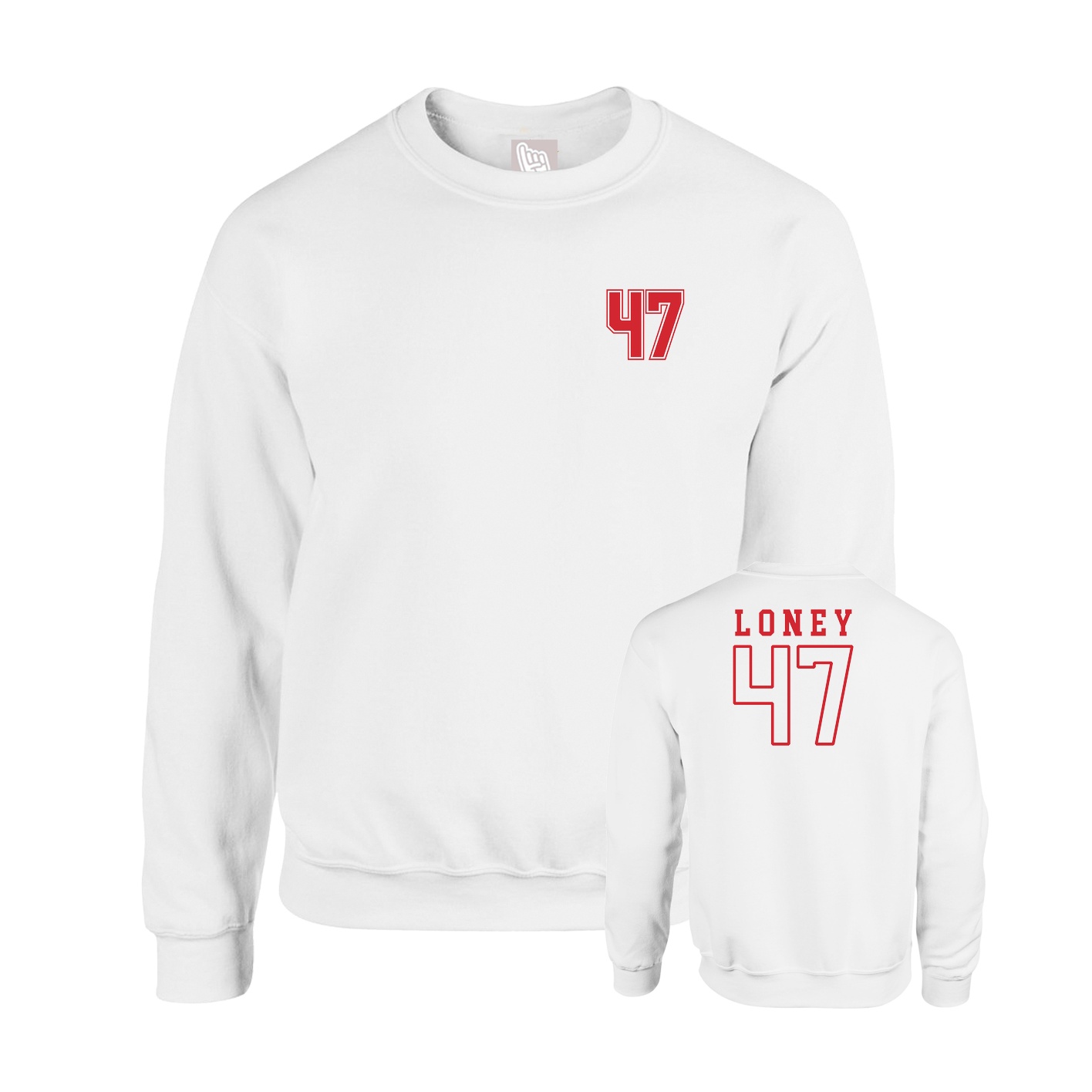 Fleece Crew — Chest Back in White