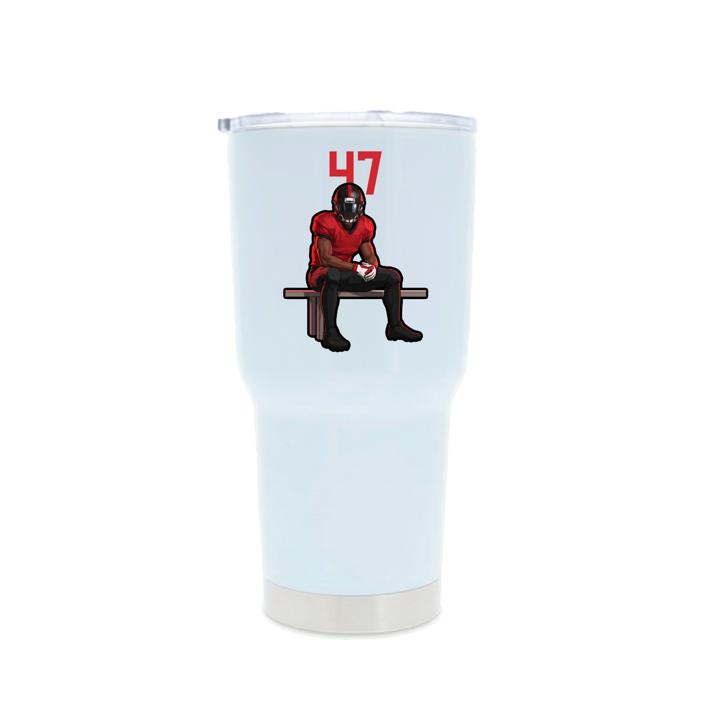 30oz Stainless Steel Tumbler — Number Top in White