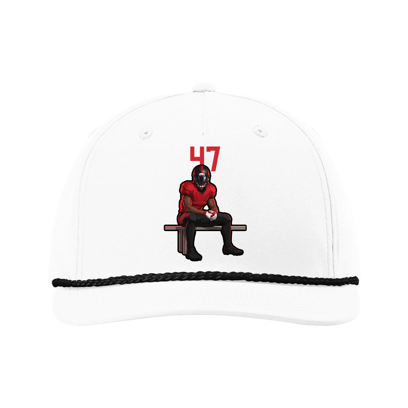 Five-Panel Classic Rope Cap — Number Top in White