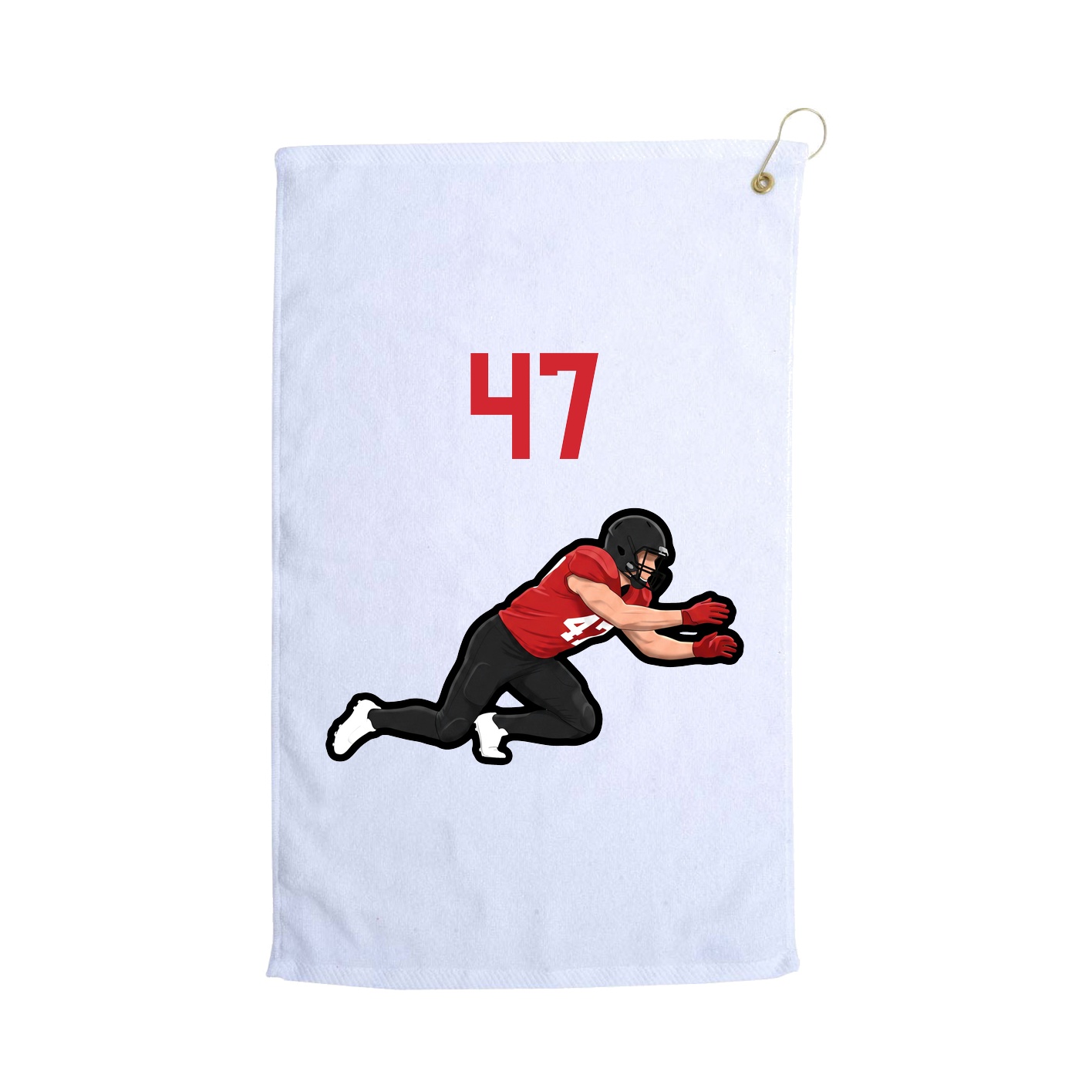 Golf Towel — Number Top in White