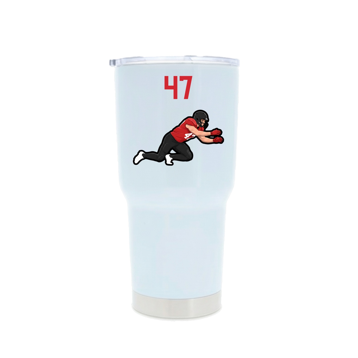 30oz Stainless Steel Tumbler — Number Top in White