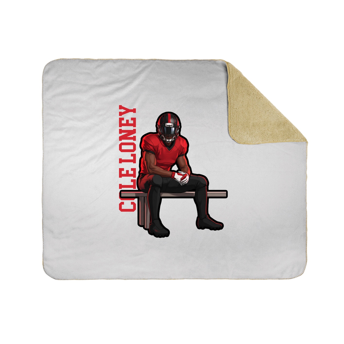 Throw Blanket — Name Vertical in White