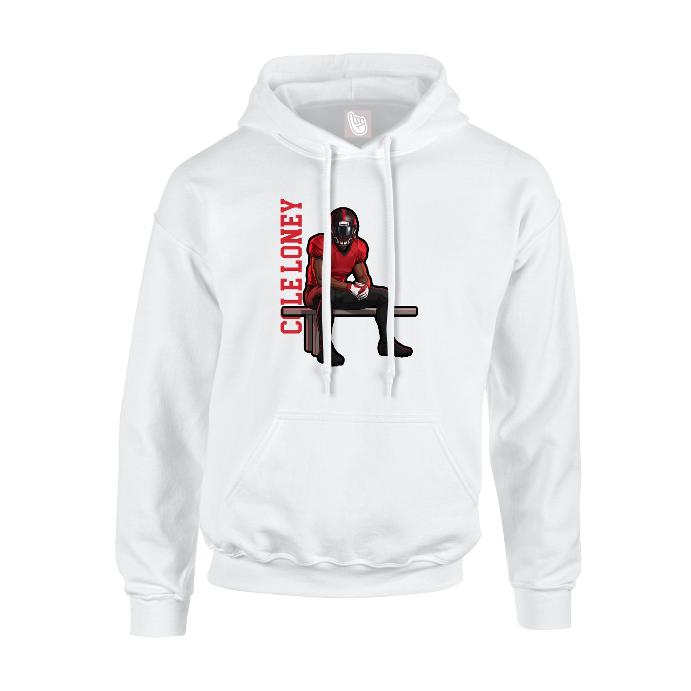 Youth Hoodie — Name Vertical in White