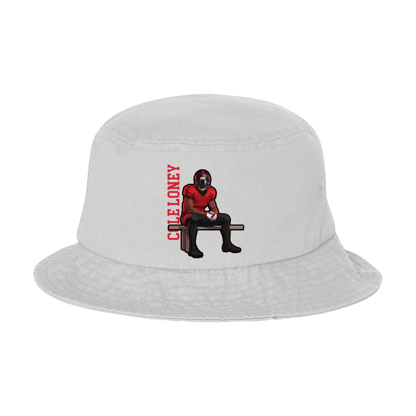 Bucket Cap — Name Vertical in White