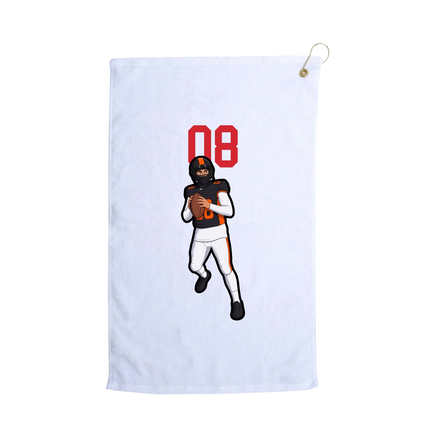 Golf Towel — Number Top in White