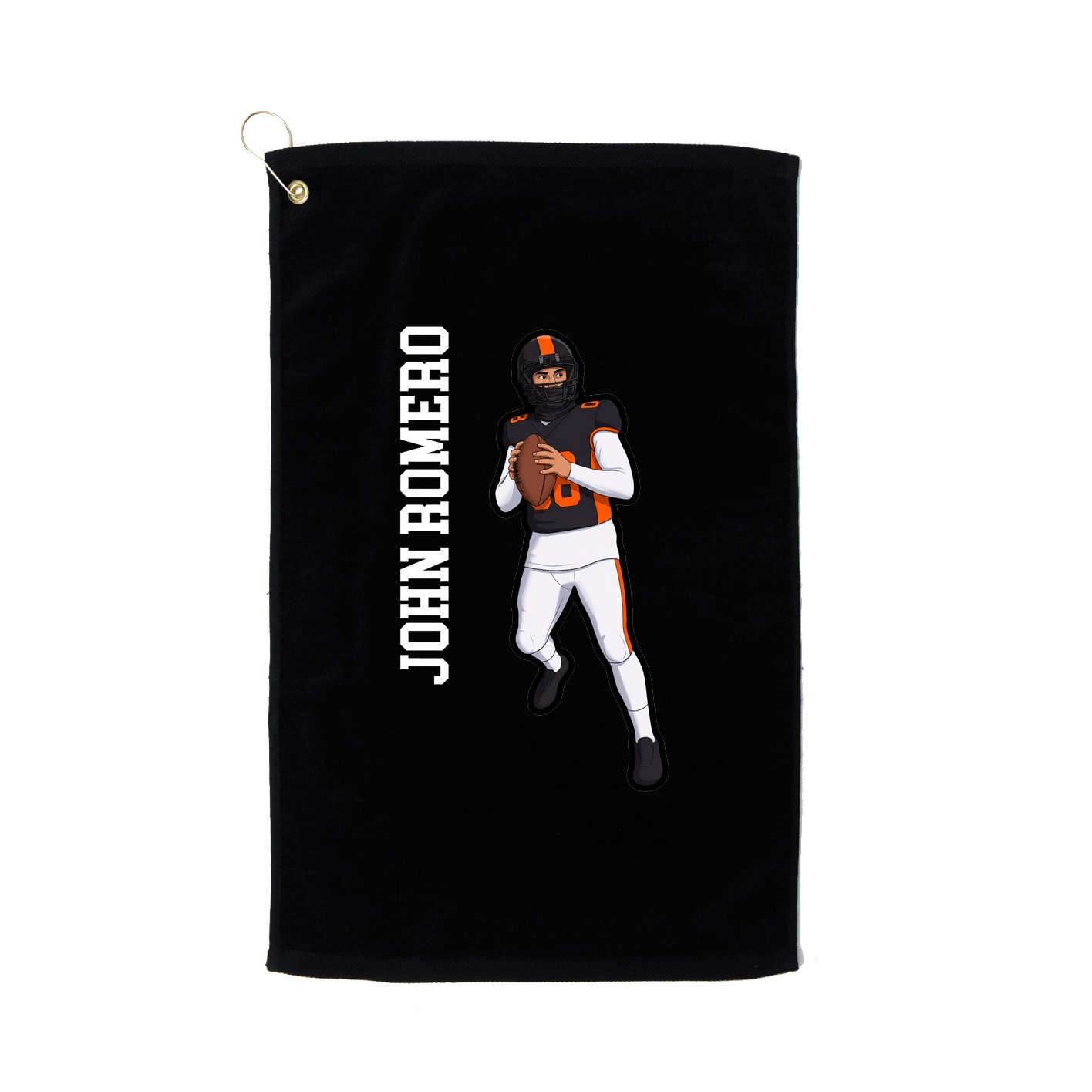 Golf Towel — Name Vertical in Black