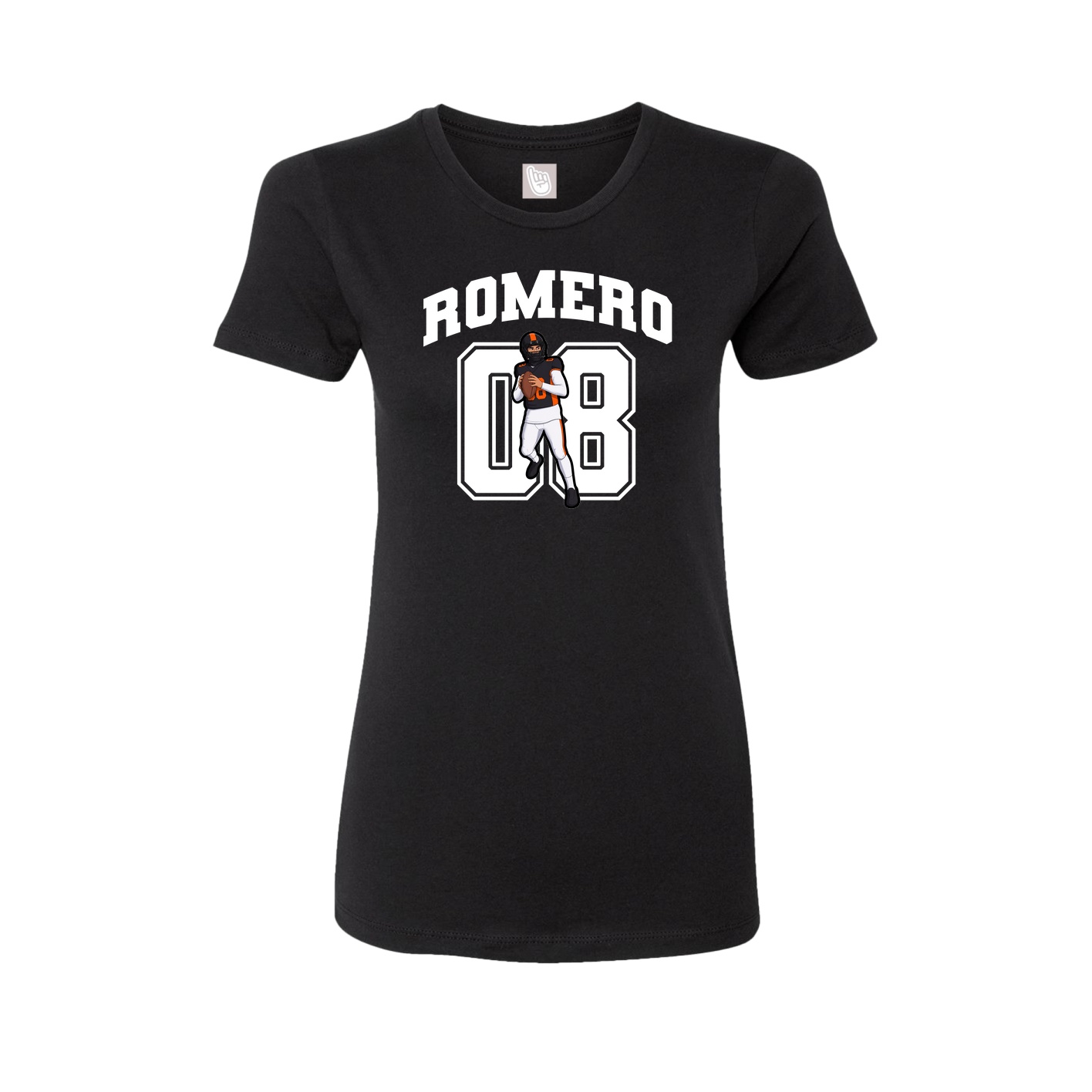 Fitted Women's Tee — Number in Black