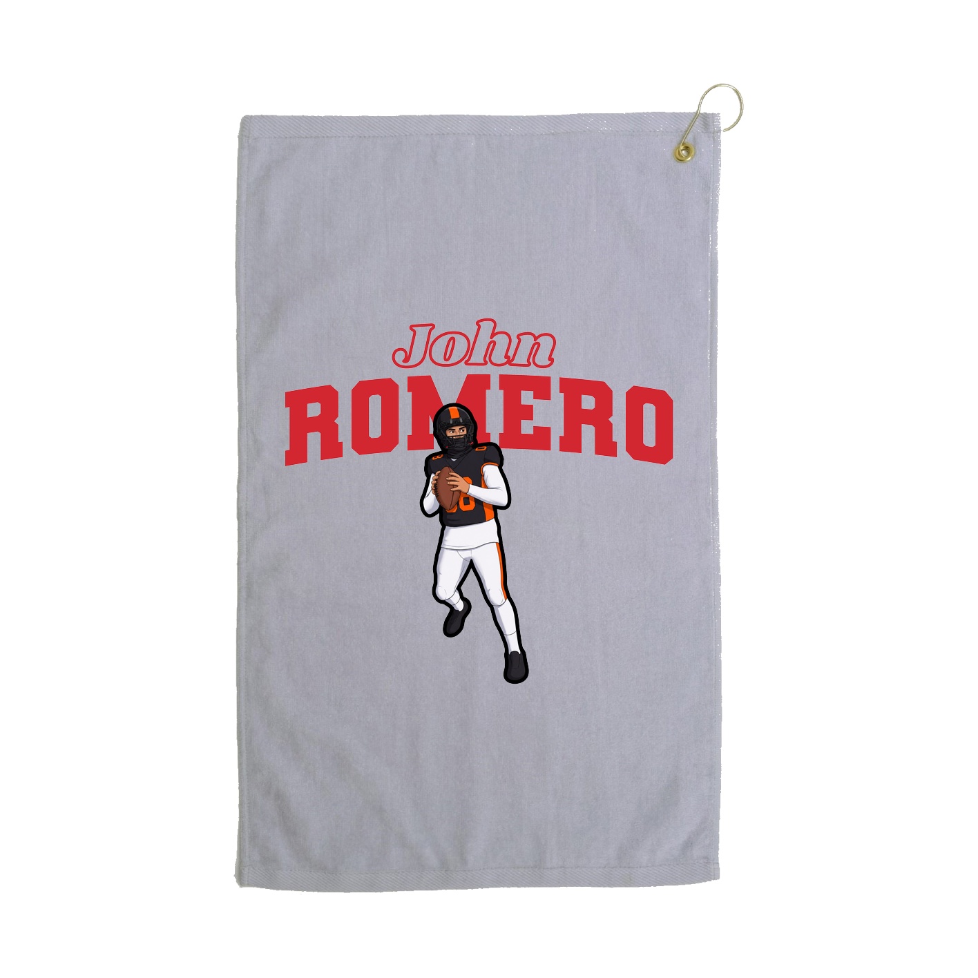 Golf Towel — Name Arch in Grey