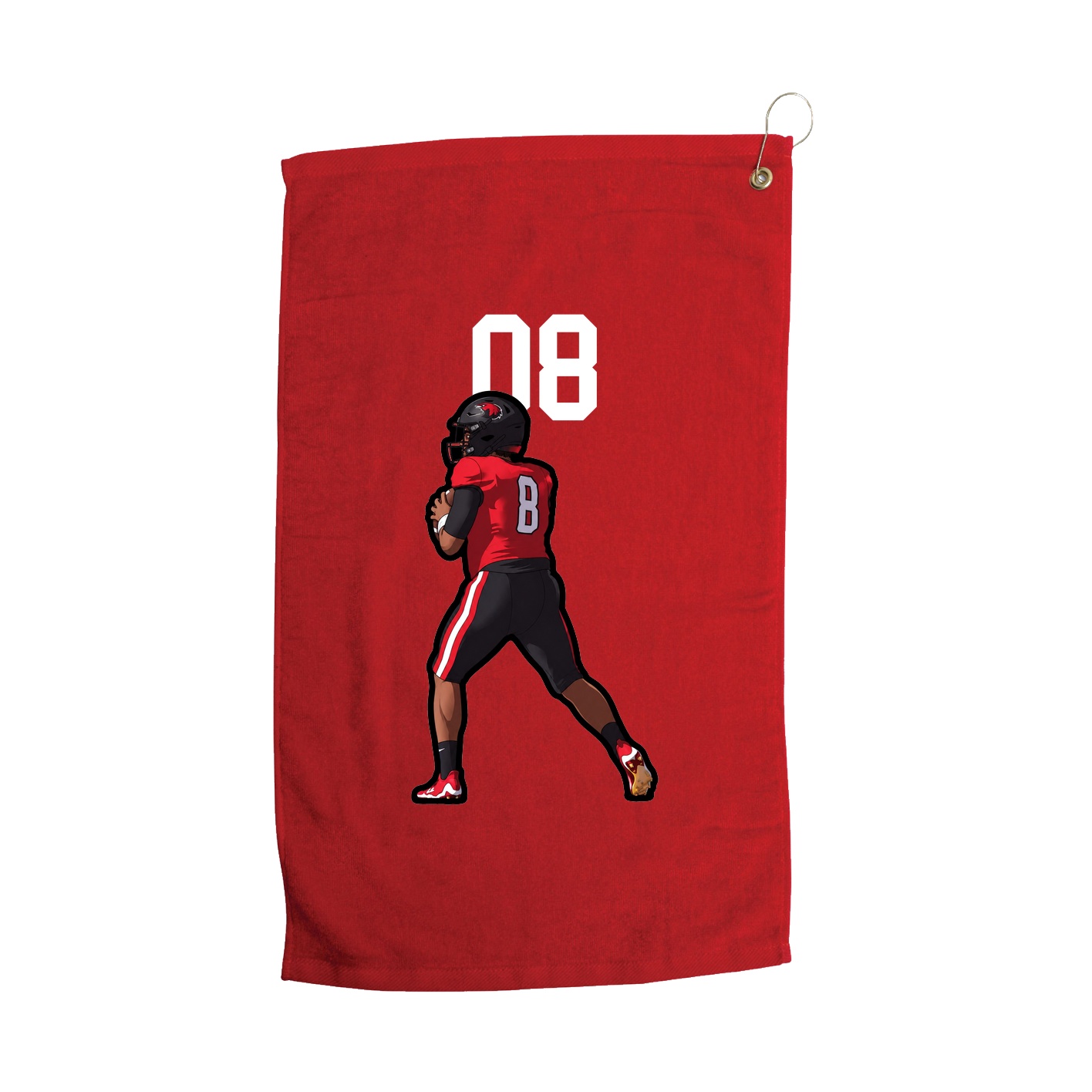 Golf Towel — Number Top in Red