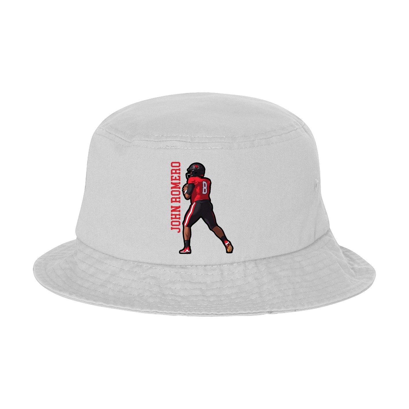 Bucket Cap — Name Vertical in White