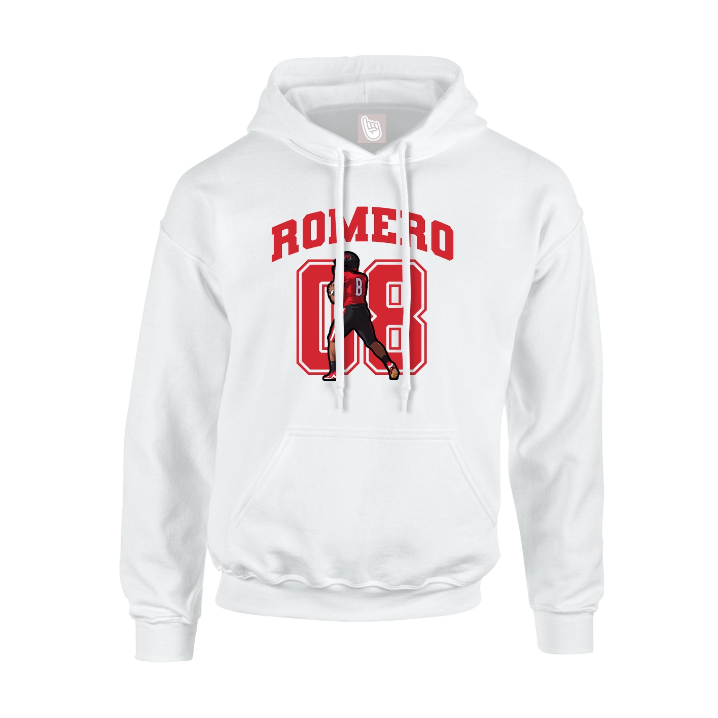 Hoodie — Number in White