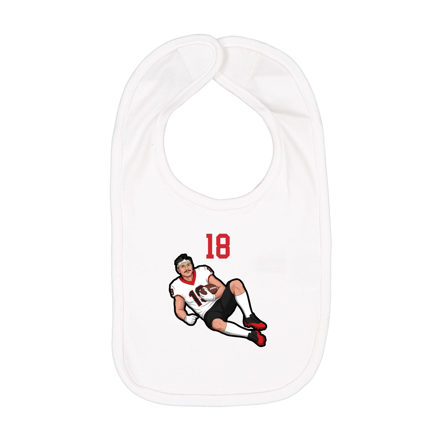 Infant Bib — Number Top in White