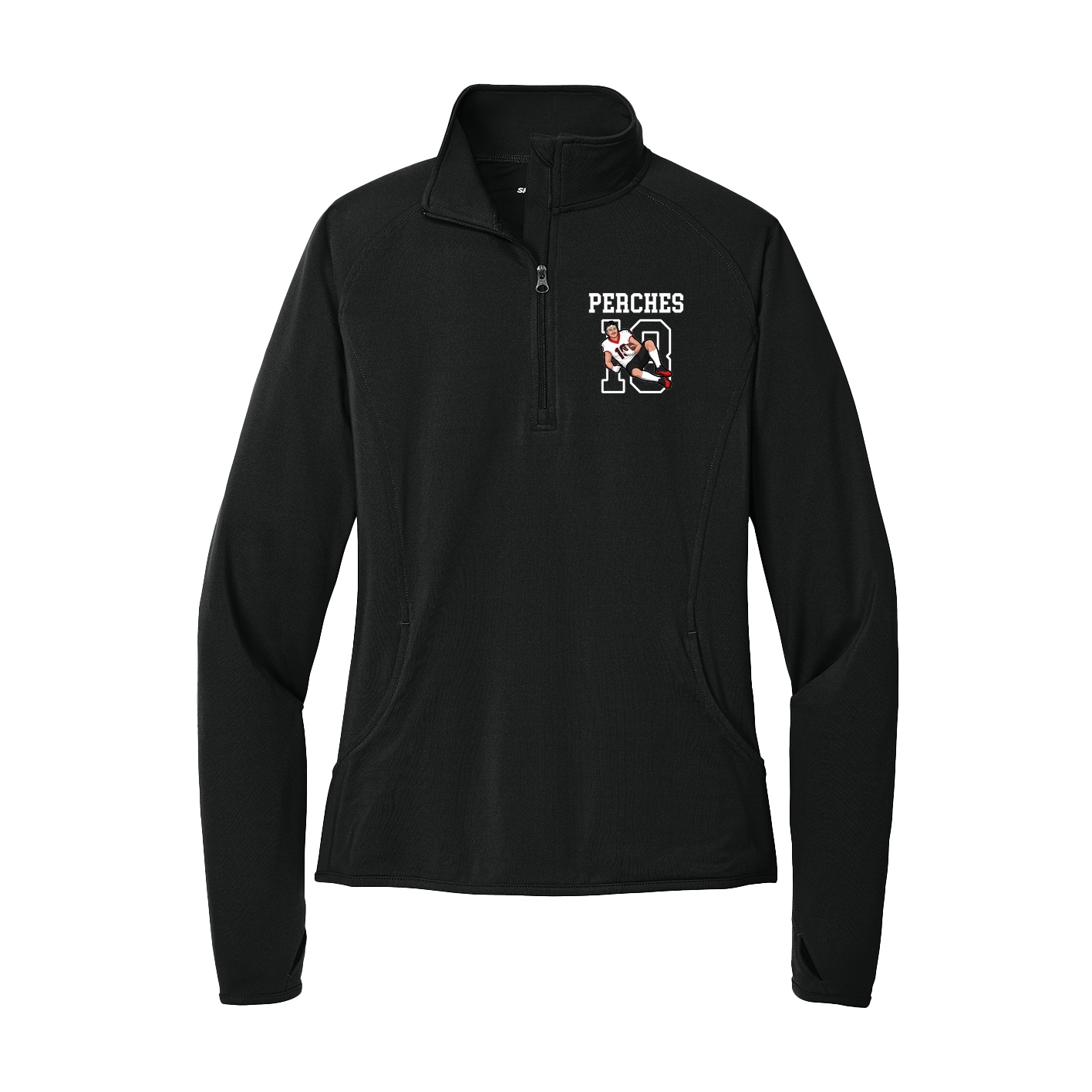 Women's Q-Zip Pullover — Shirsey in Black