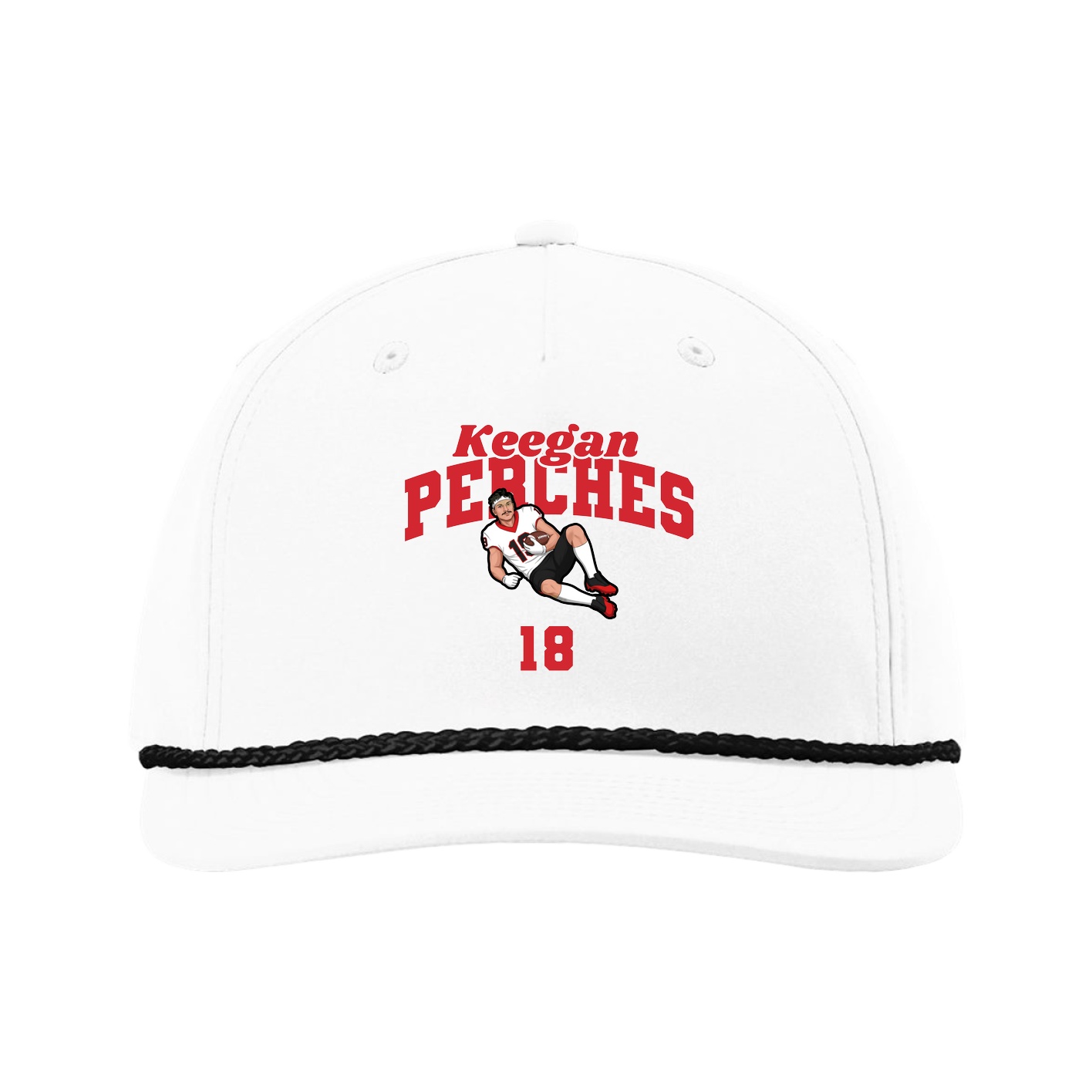 Five-Panel Classic Rope Cap — Signature Arch in White