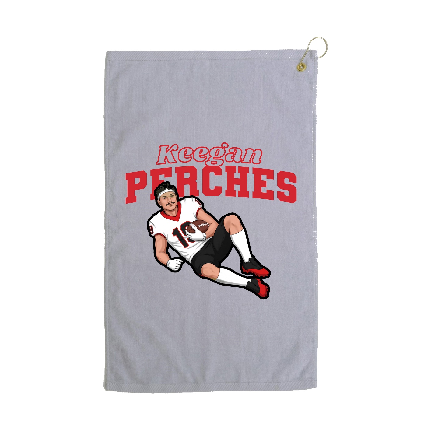 Golf Towel — Name Arch in Grey