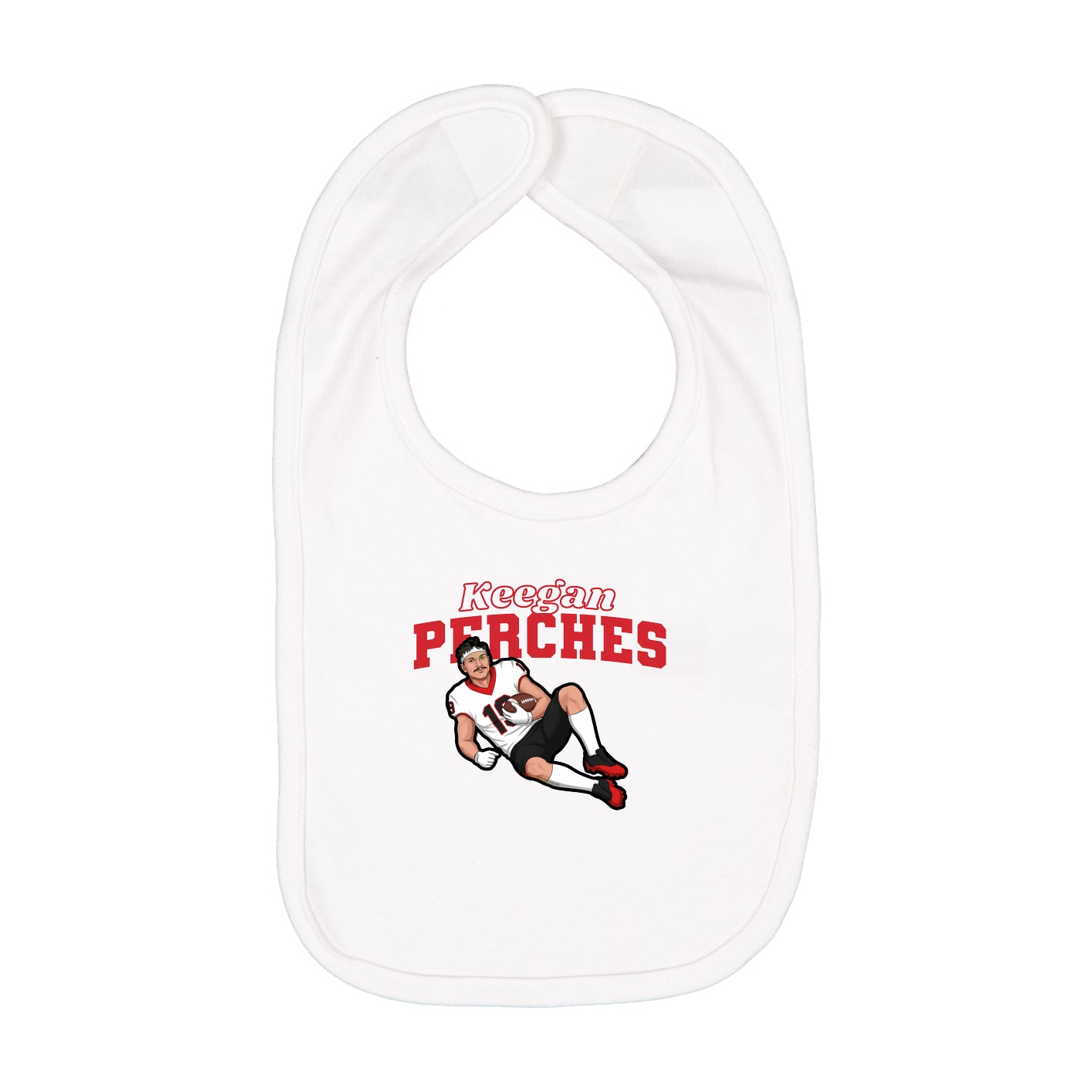 Infant Bib — Name Arch in White