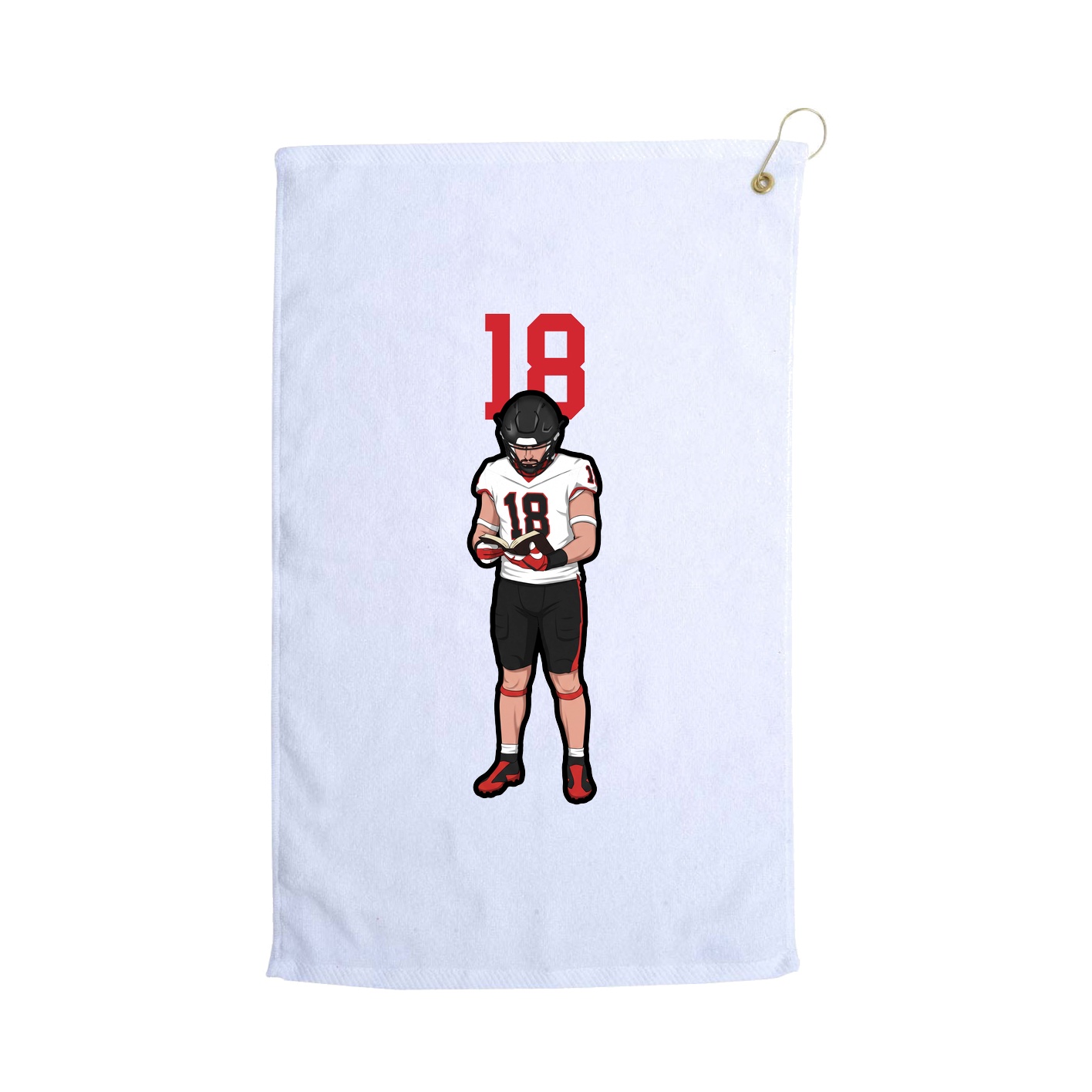 Golf Towel — Number Top in White