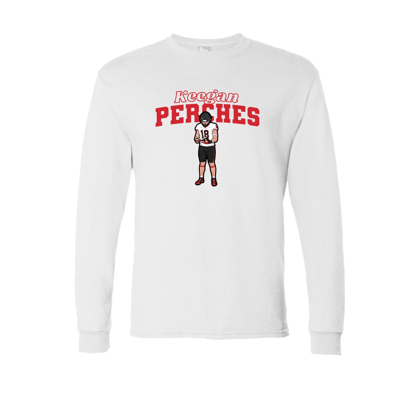 Long Sleeve Tee — Name Arch in White