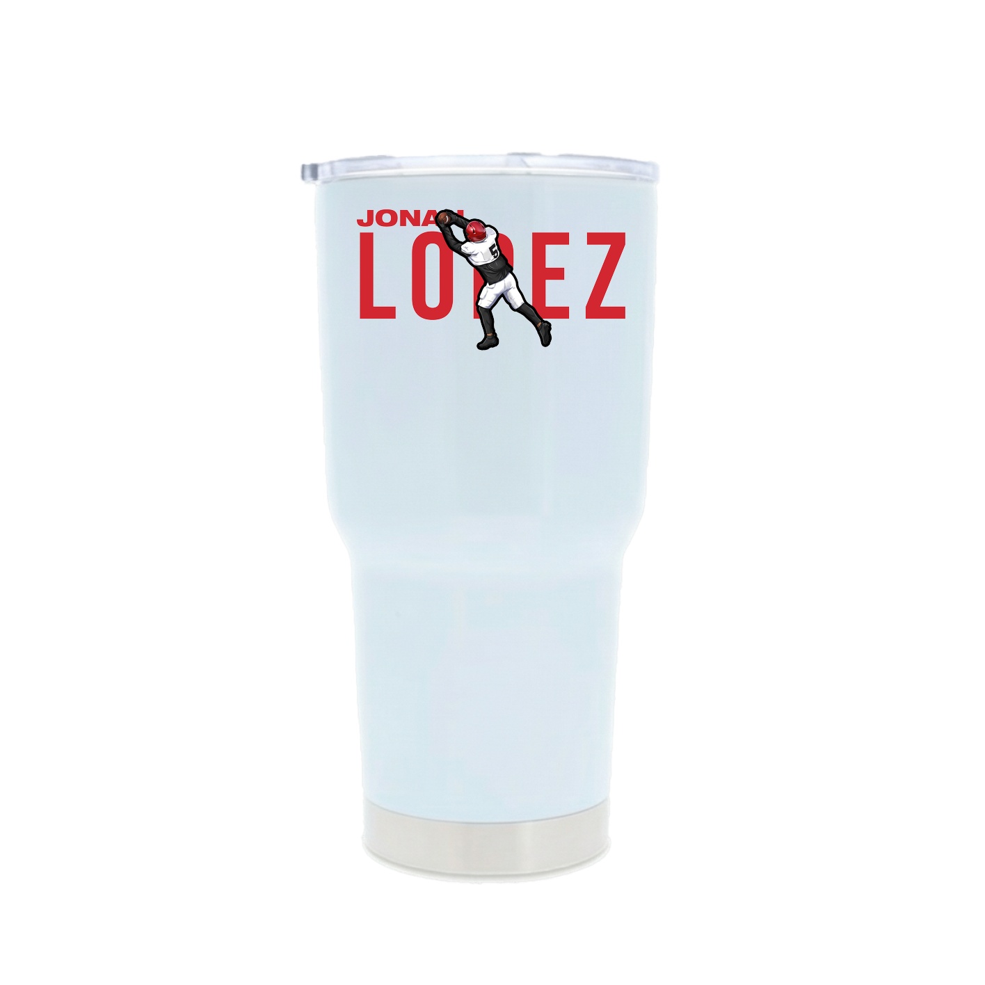 30oz Stainless Steel Tumbler — Player Name in White