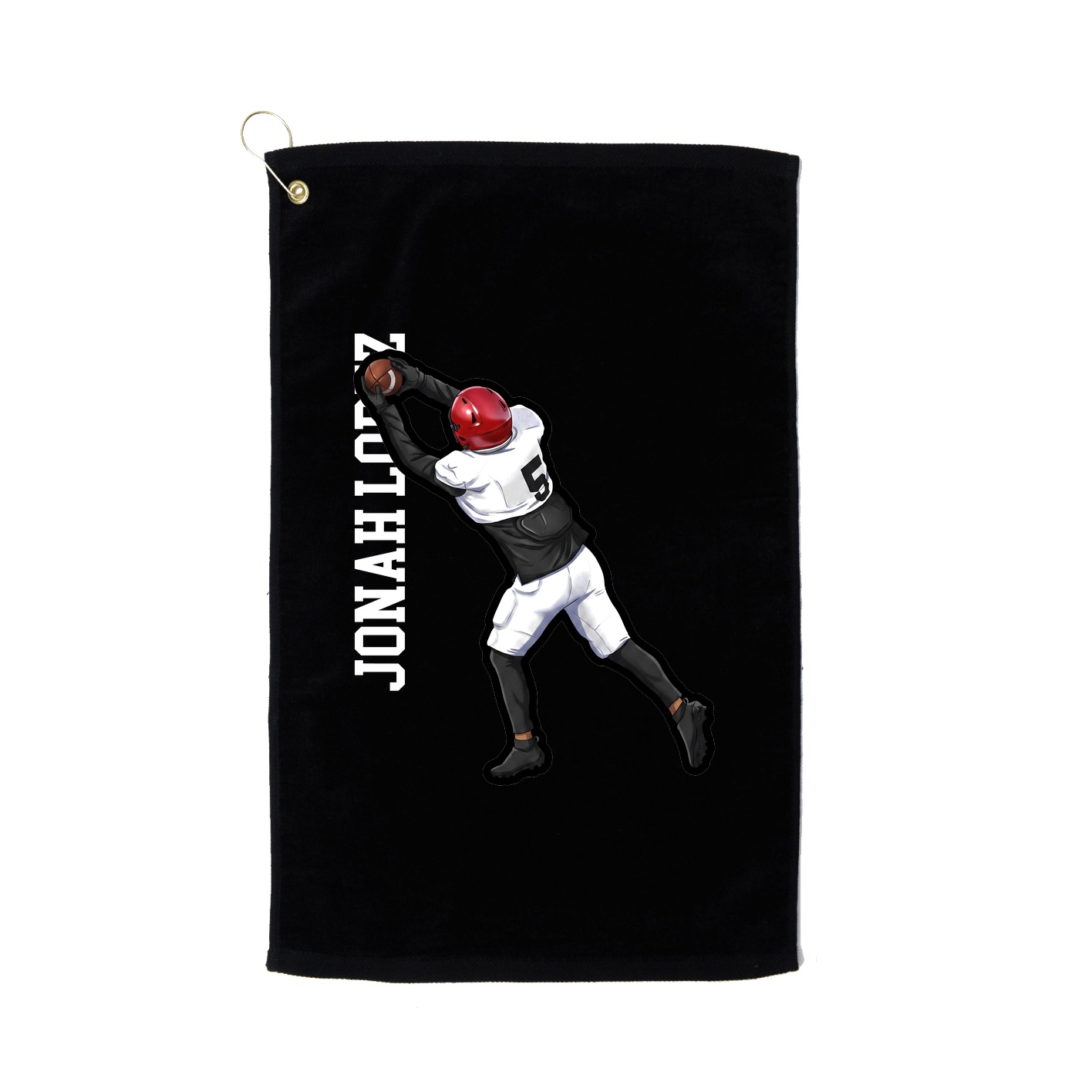 Golf Towel — Name Vertical in Black