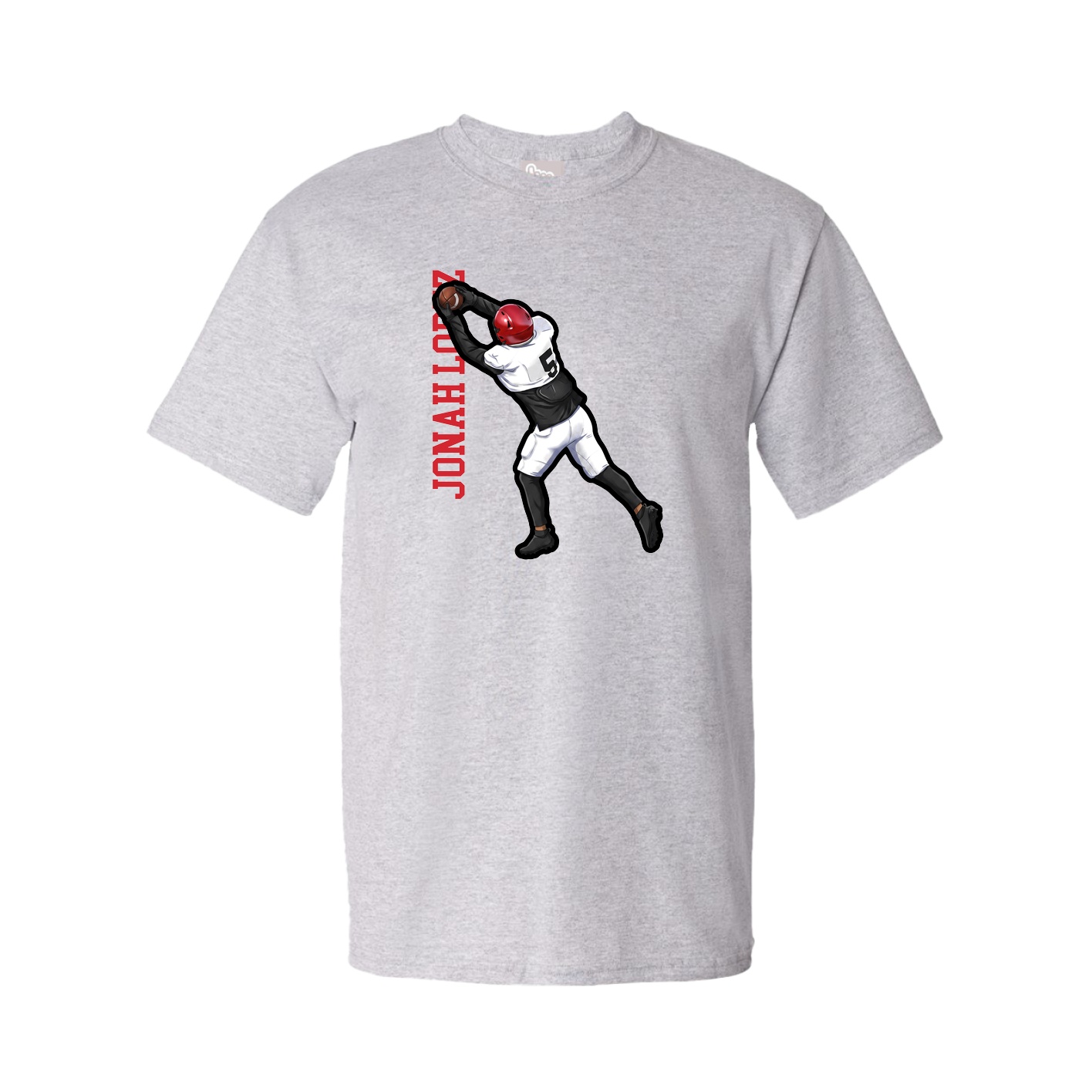 Tee — Name Vertical in Grey