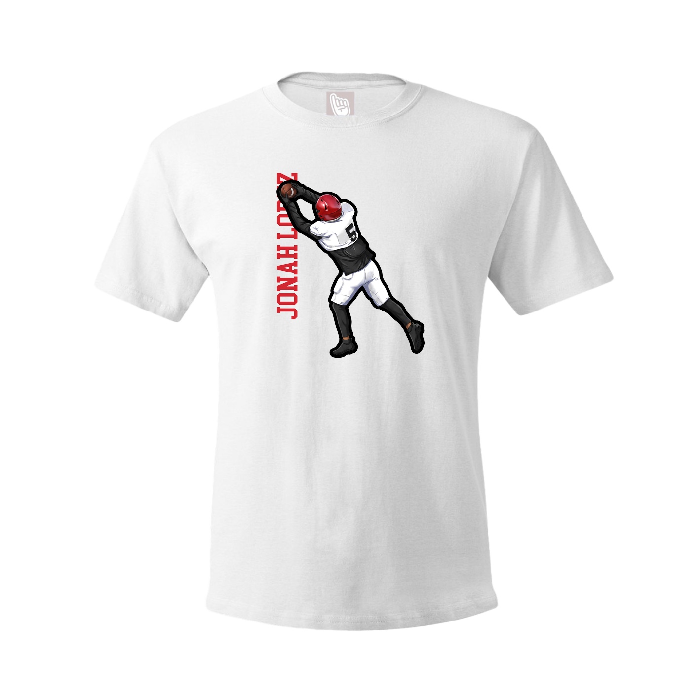 Youth Tee — Name Vertical in White