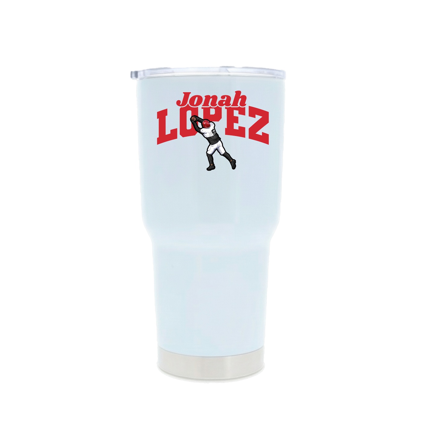 30oz Stainless Steel Tumbler — Signature Arch in White