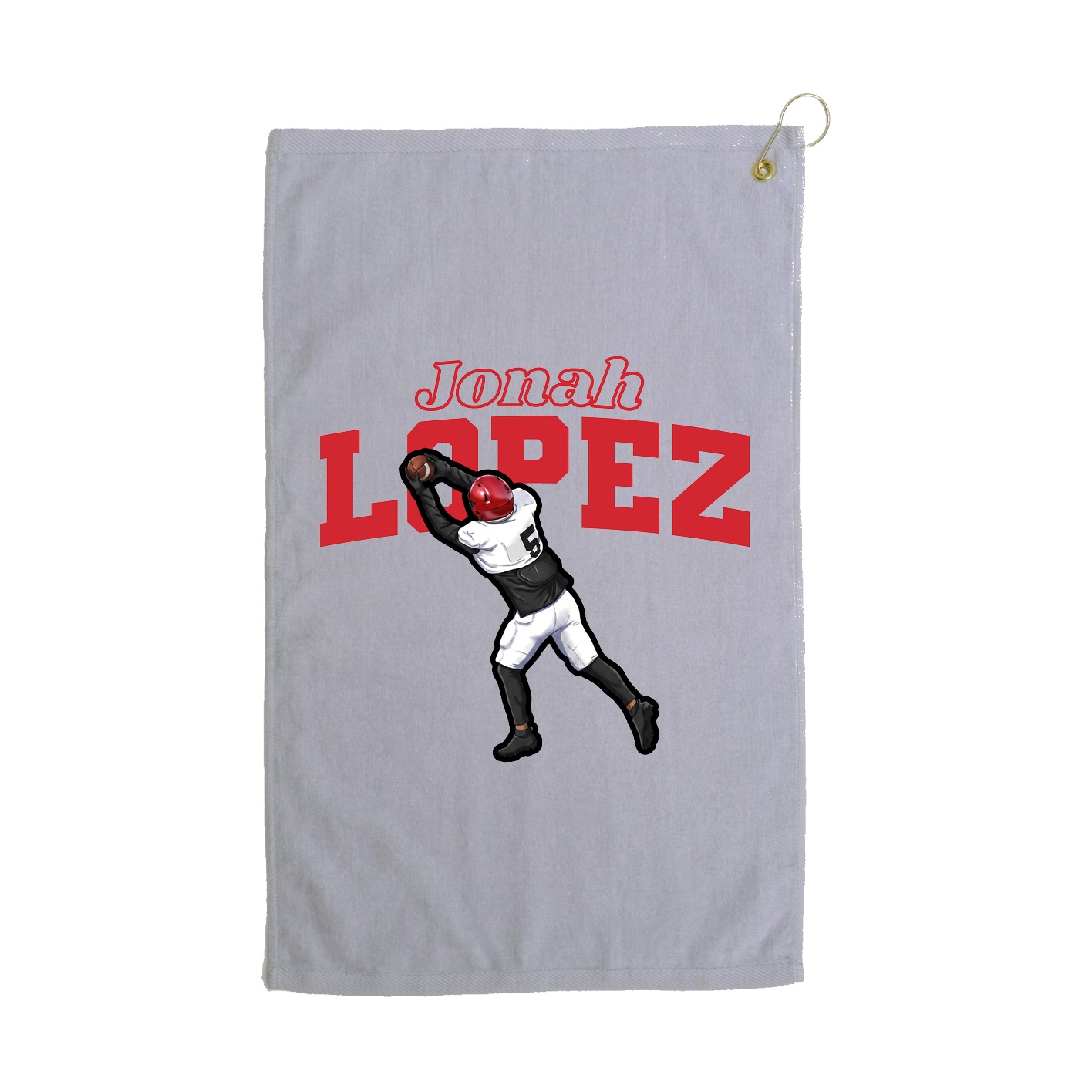 Golf Towel — Name Arch in Grey