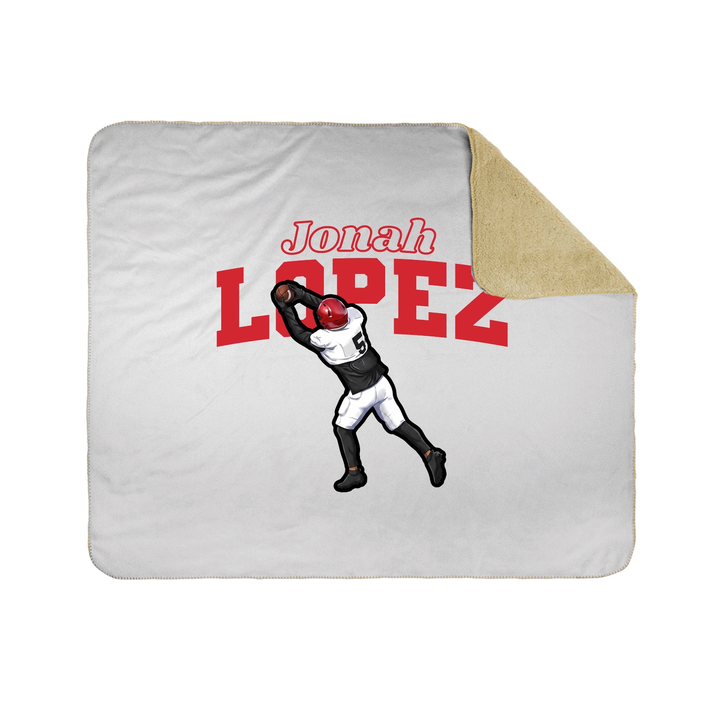 Throw Blanket — Name Arch in White