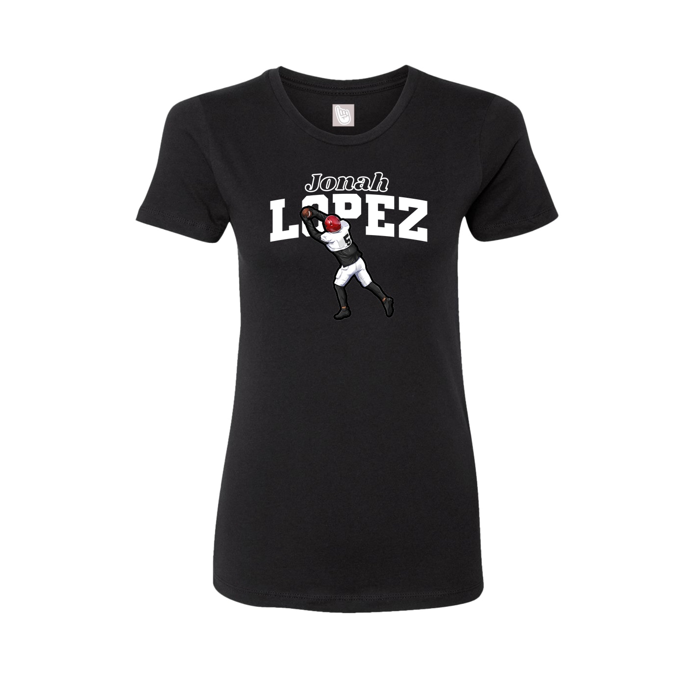 Fitted Women's Tee — Name Arch in Black