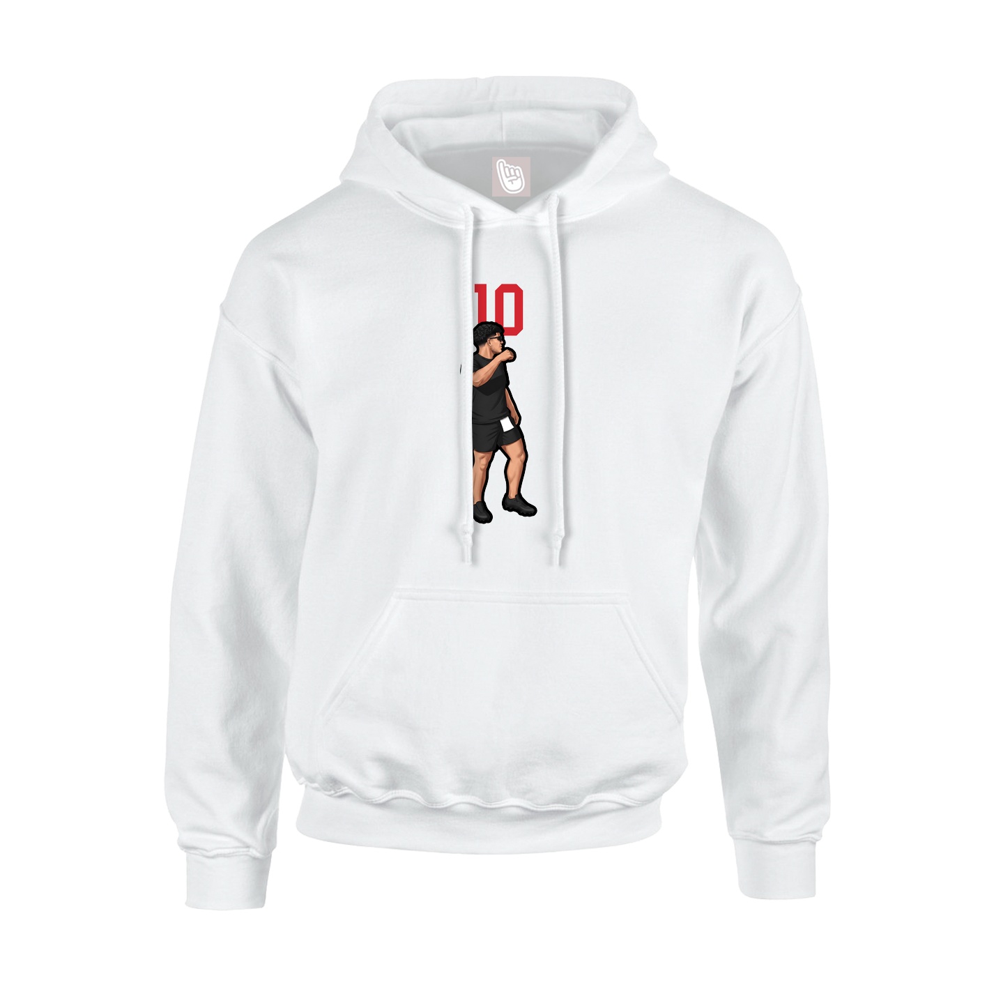 Hoodie — Number Top in White