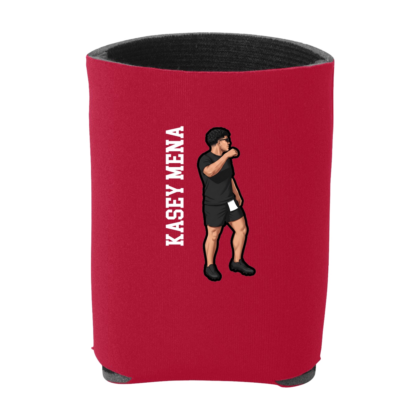 Can Holder — Name Vertical in Red