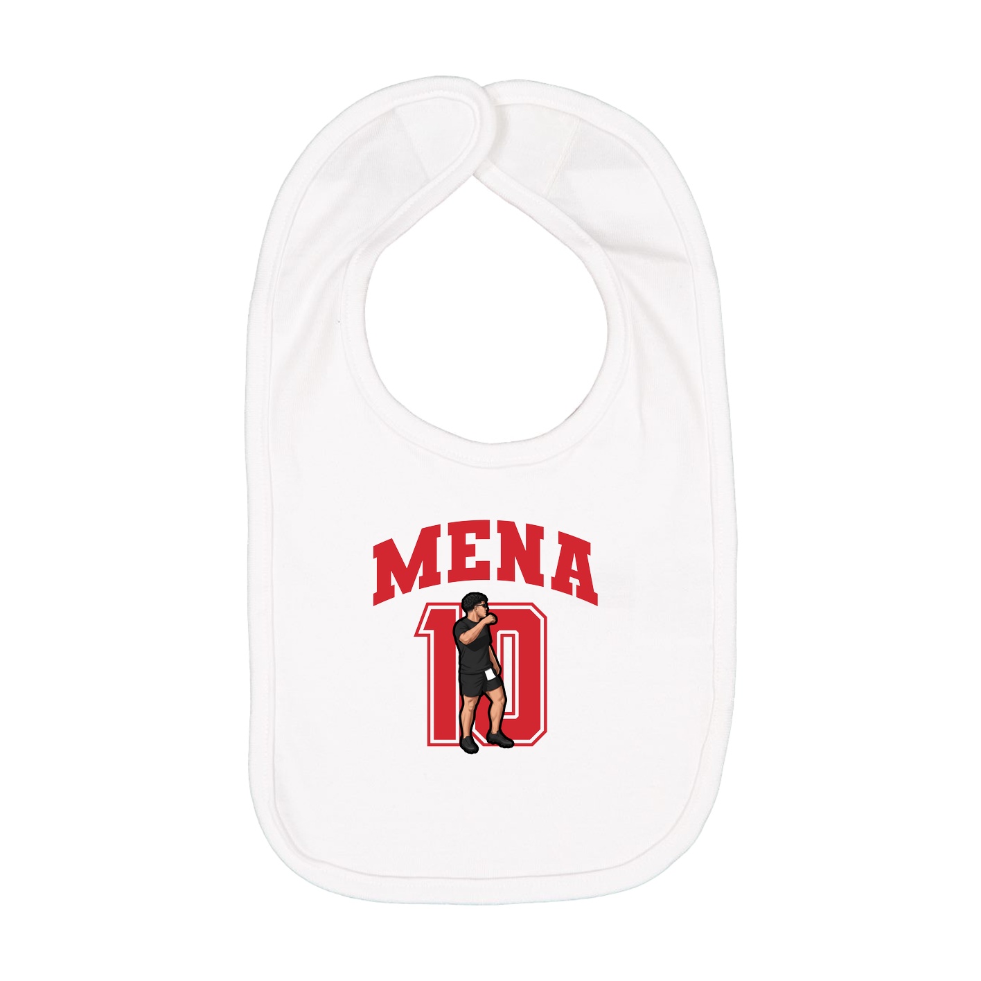 Infant Bib — Number in White