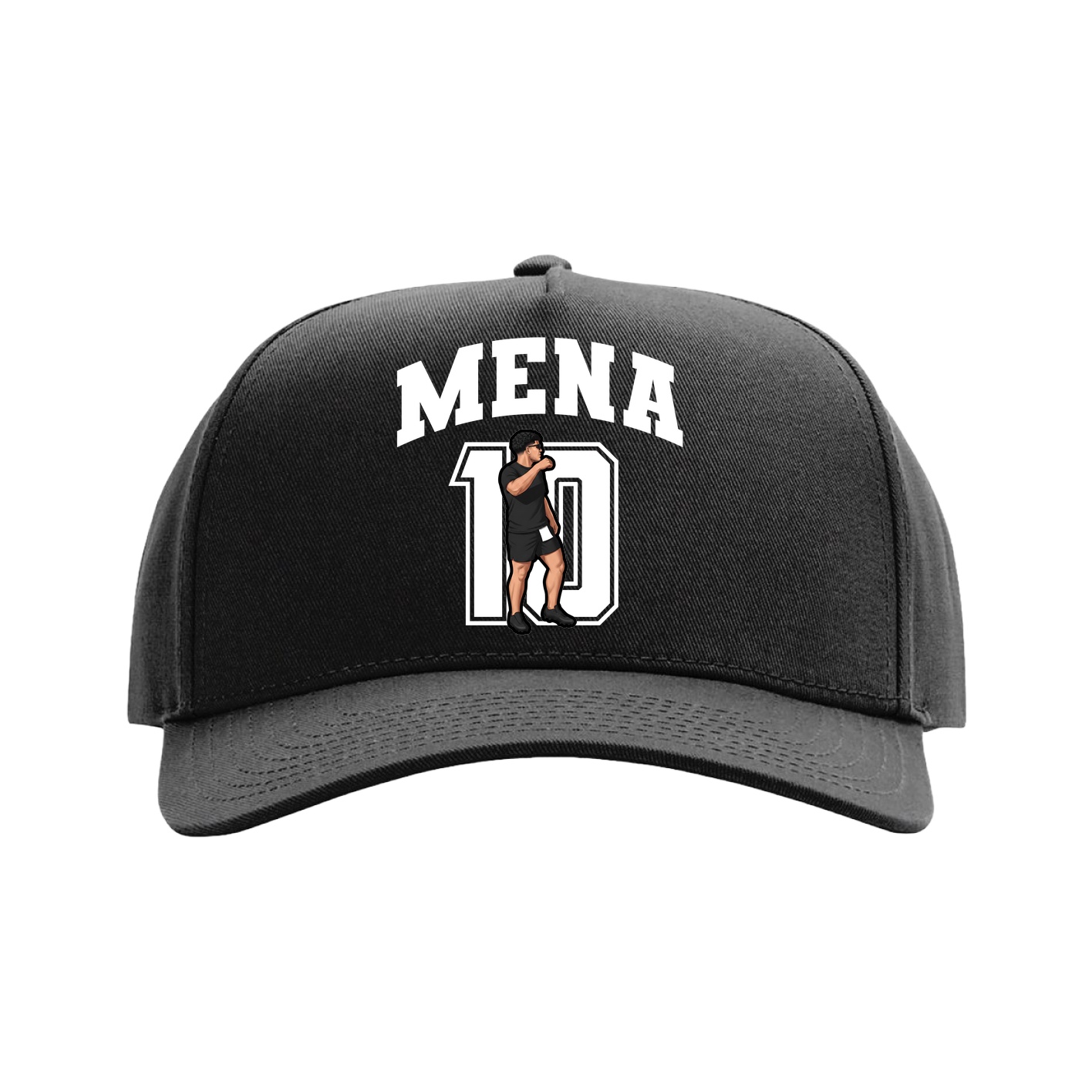 Full Fabric Five-Panel Champ Cap — Number in Black