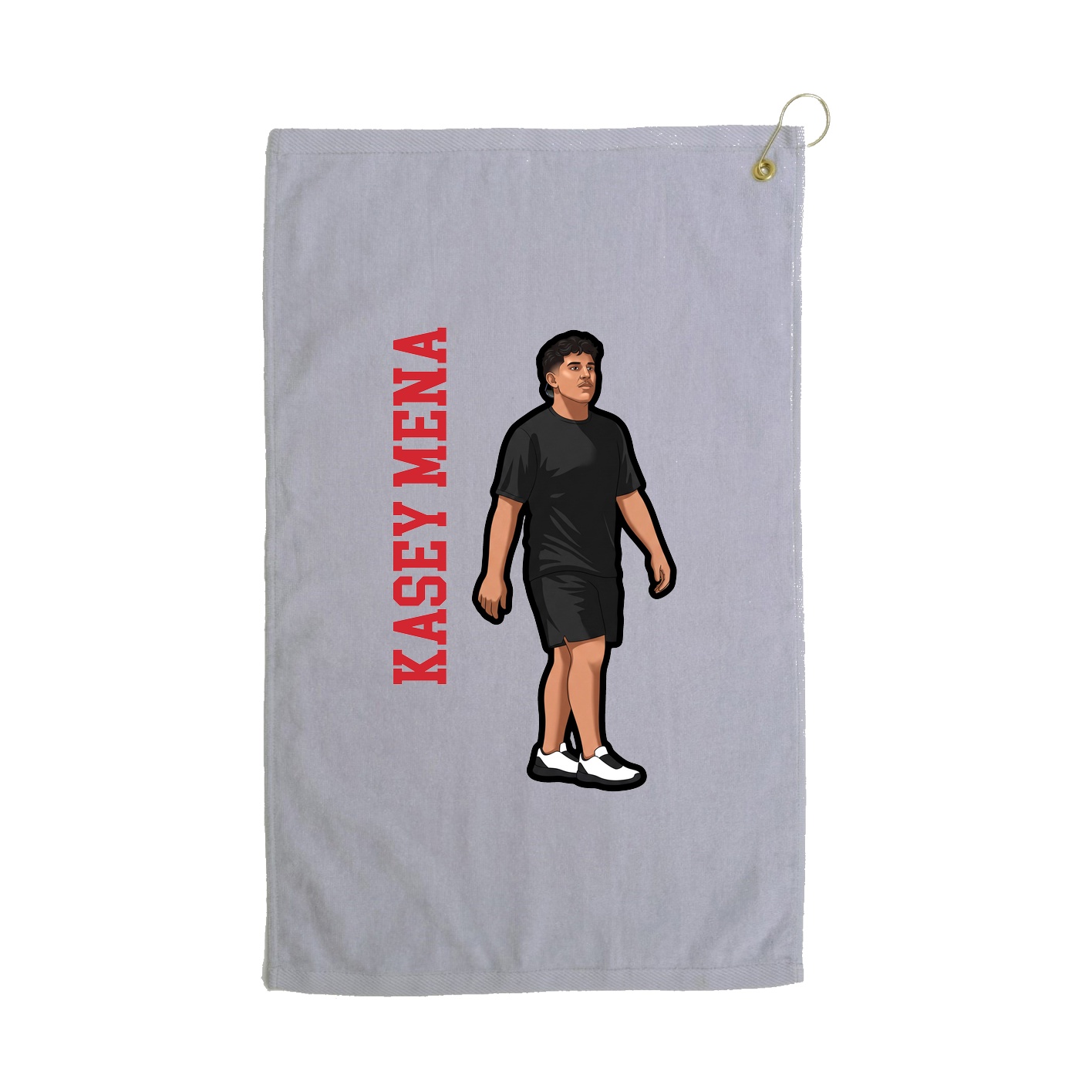 Golf Towel — Name Vertical in Grey