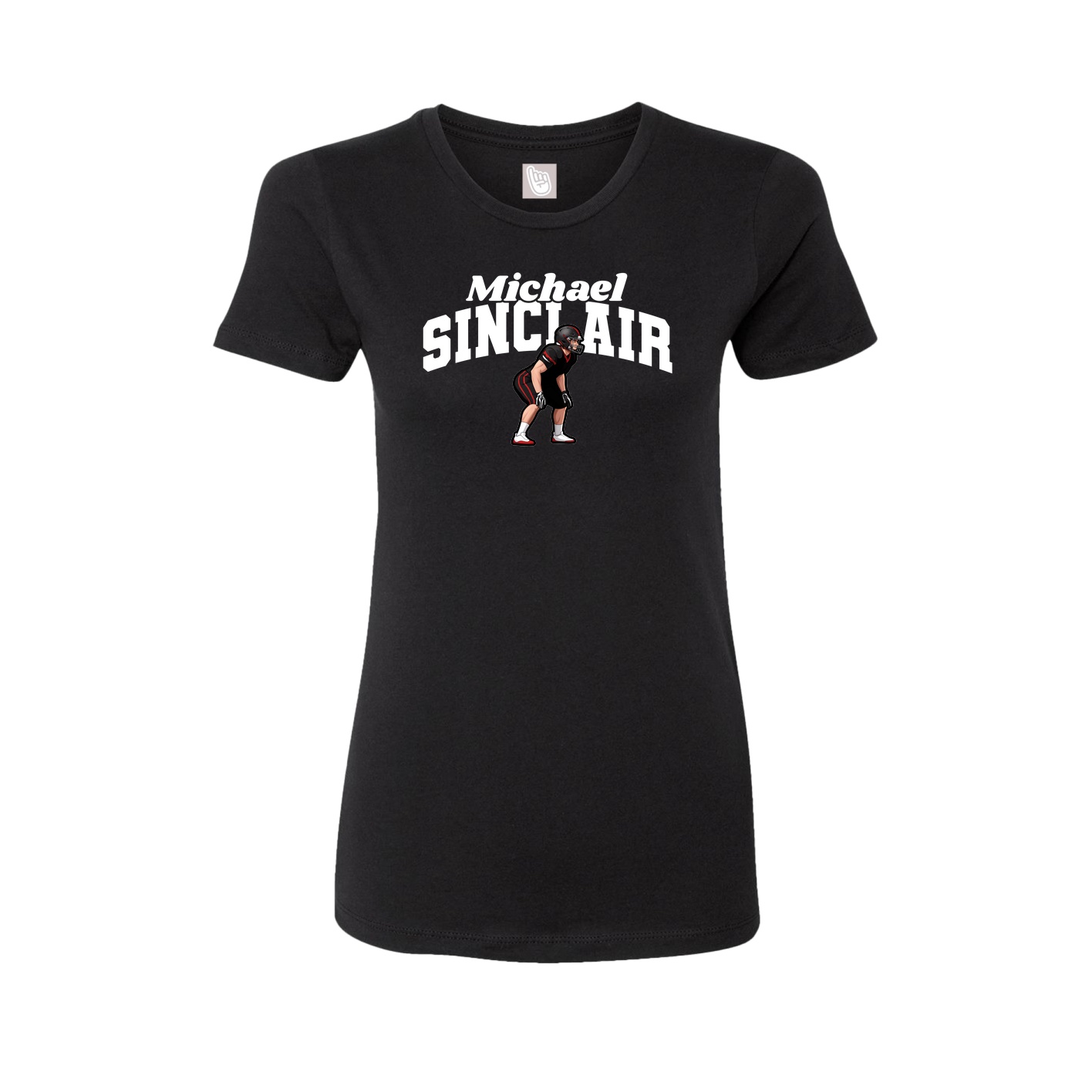 Fitted Women's Tee — Signature Arch in Black