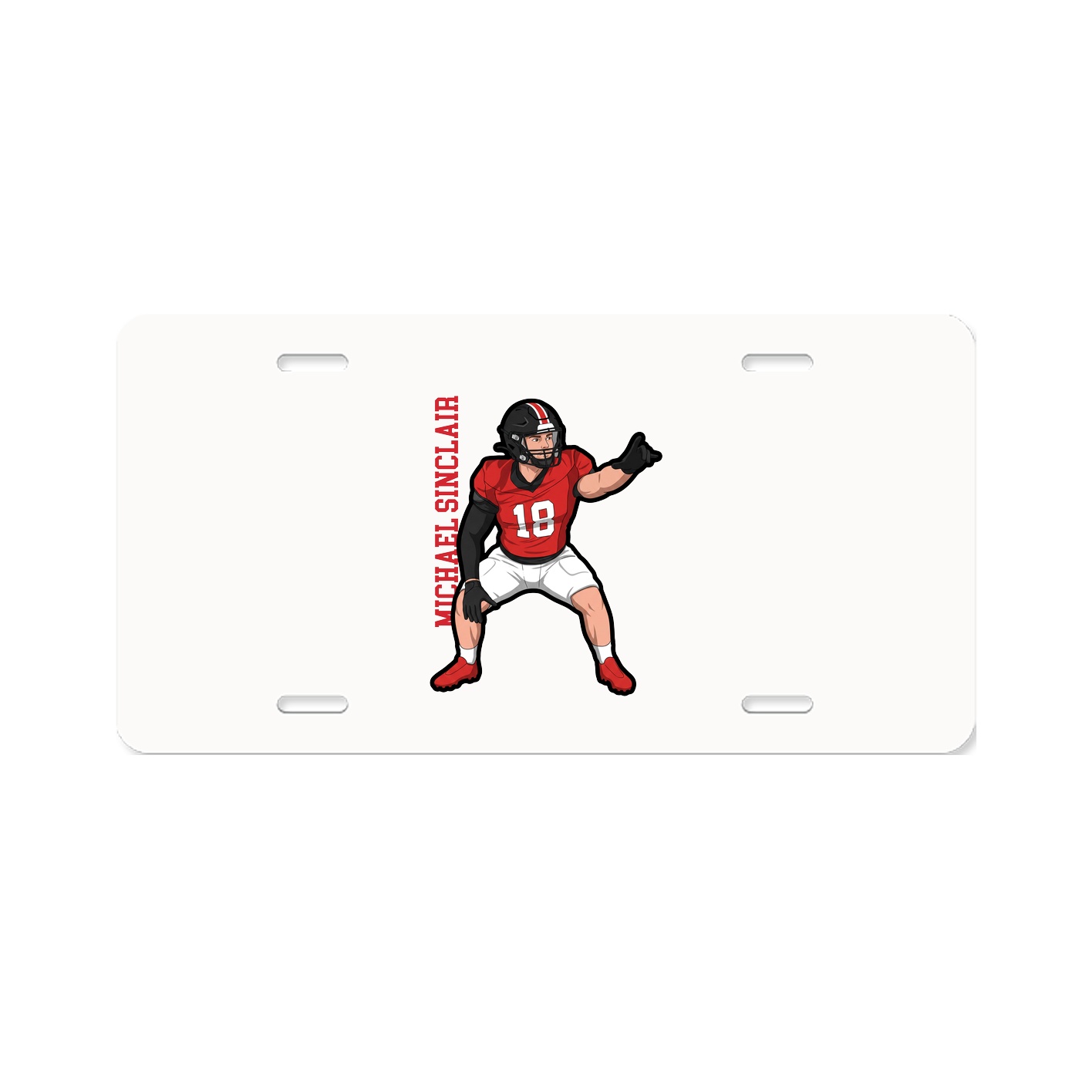 License Plate — Name Vertical in Classic