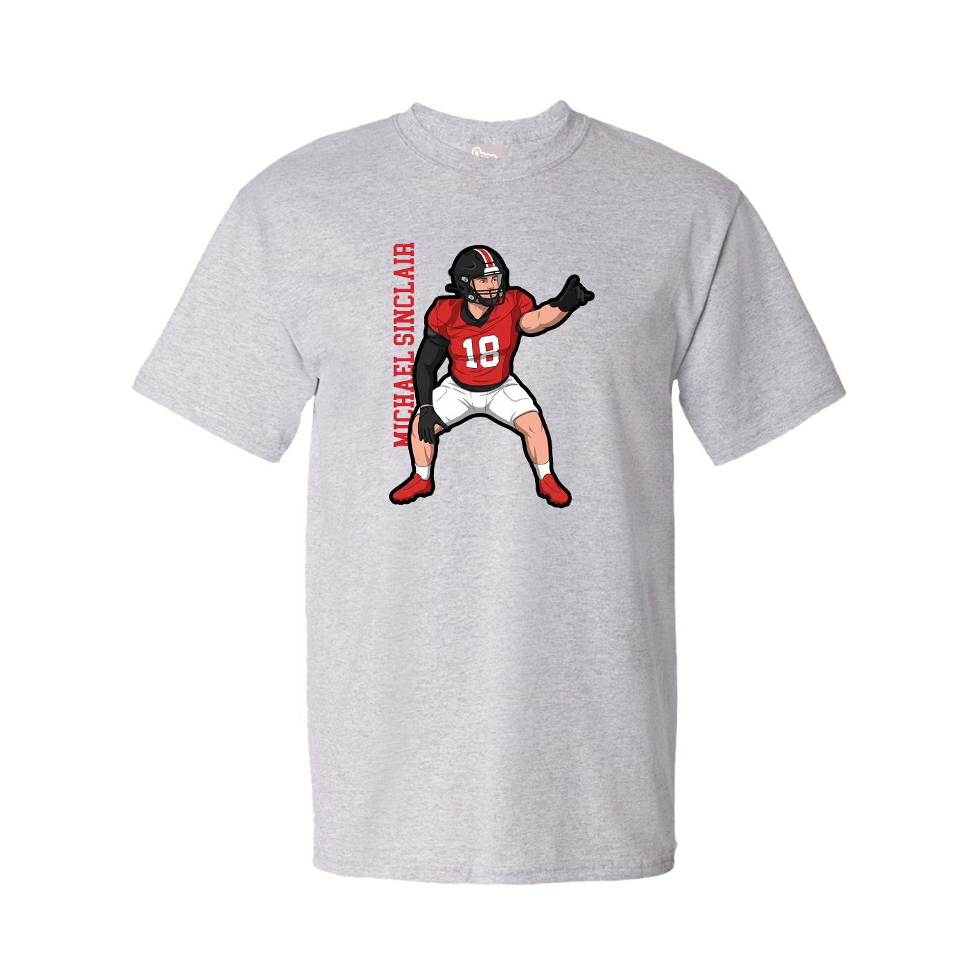 Tee — Name Vertical in Grey