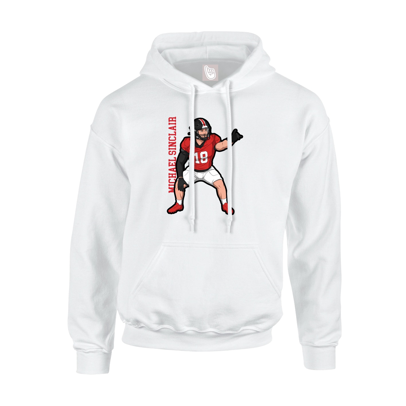 Youth Hoodie — Name Vertical in White