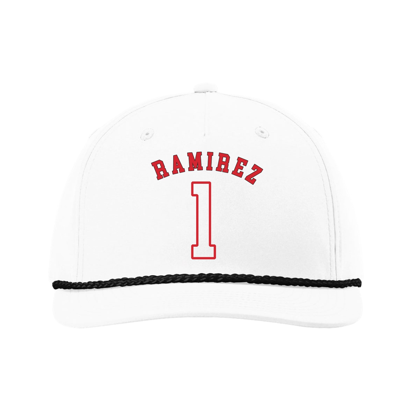 Five-Panel Classic Rope Cap — Shirsey Arch in White