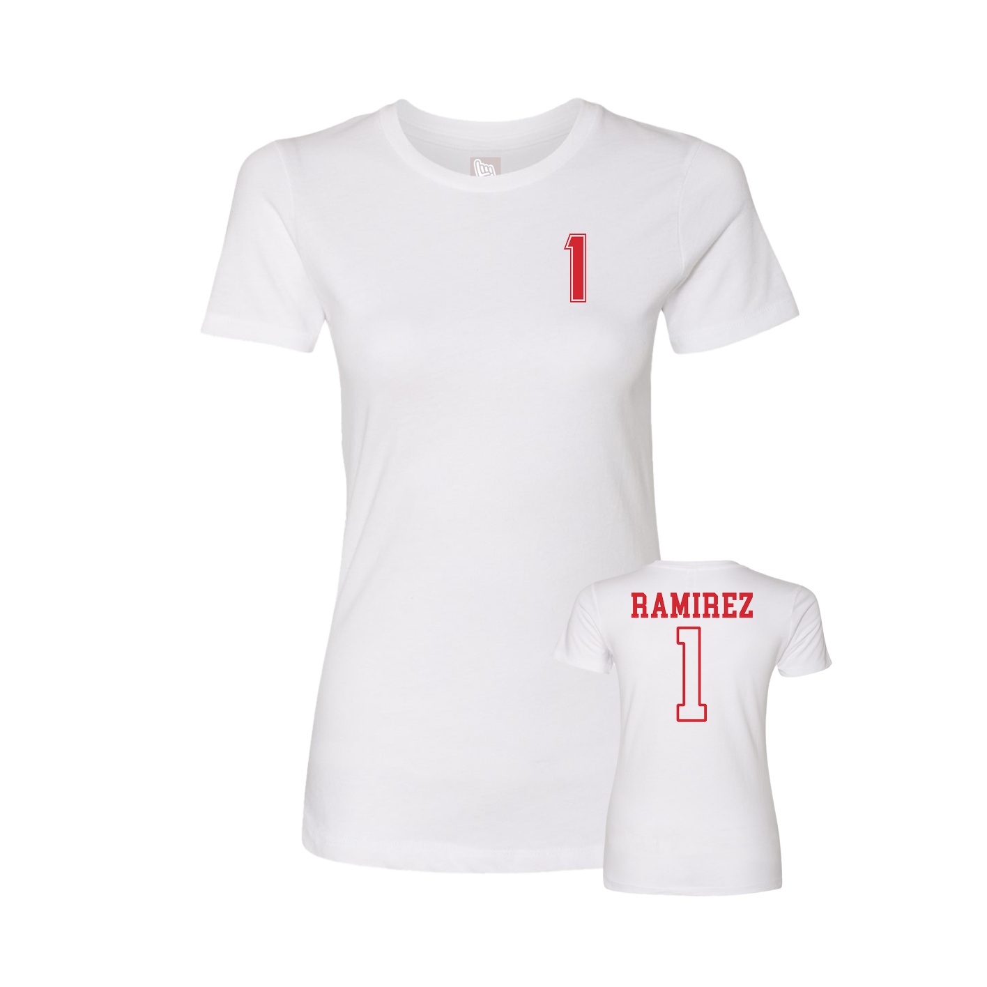 Fitted Women's Tee — Chest Back in White