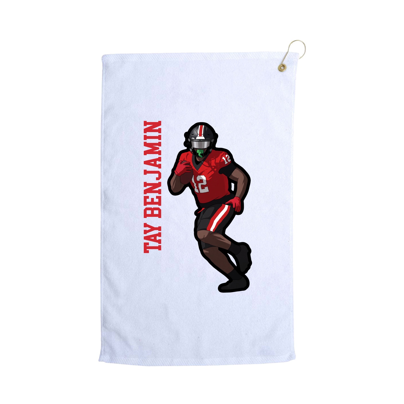 Golf Towel — Name Vertical in White