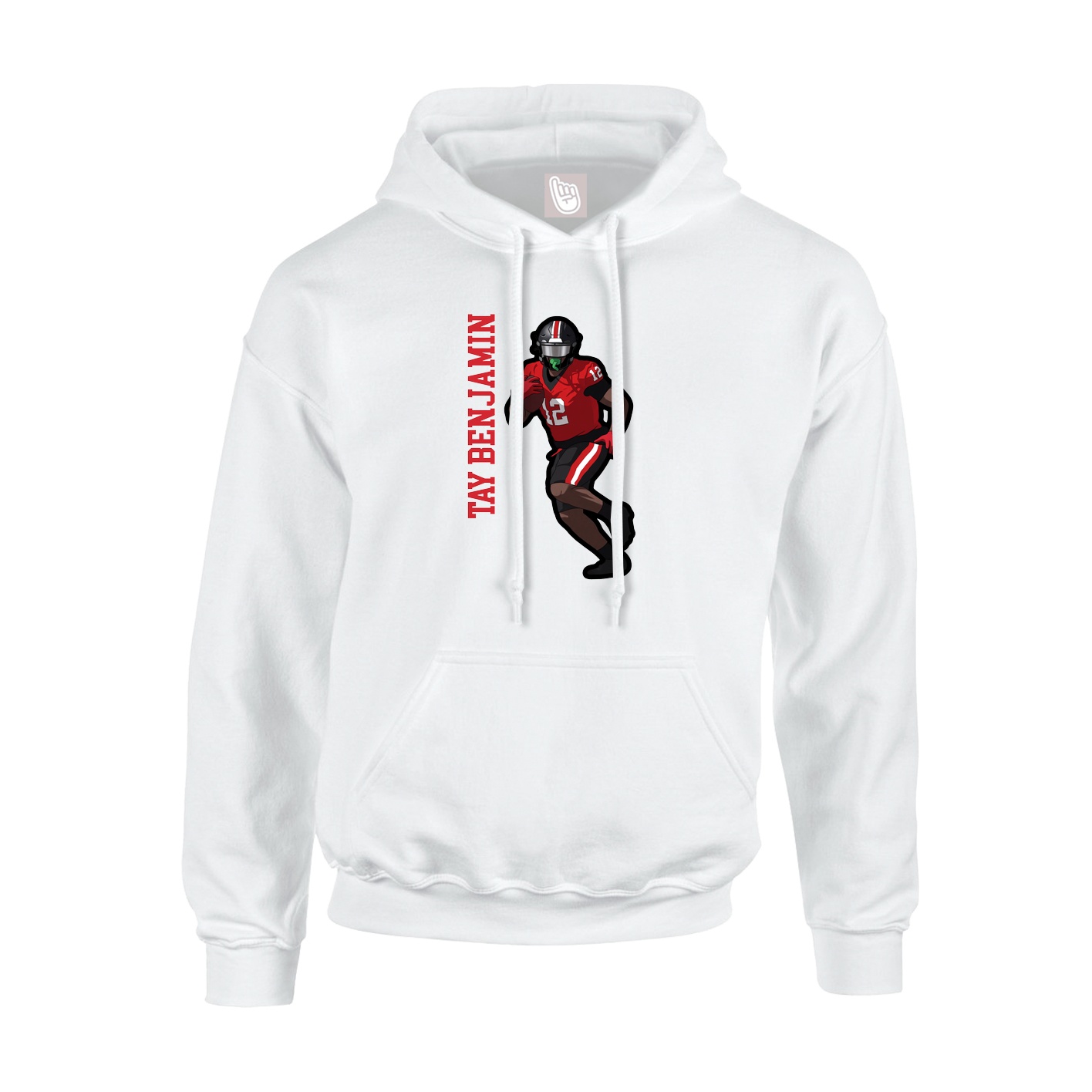 Youth Hoodie — Name Vertical in White