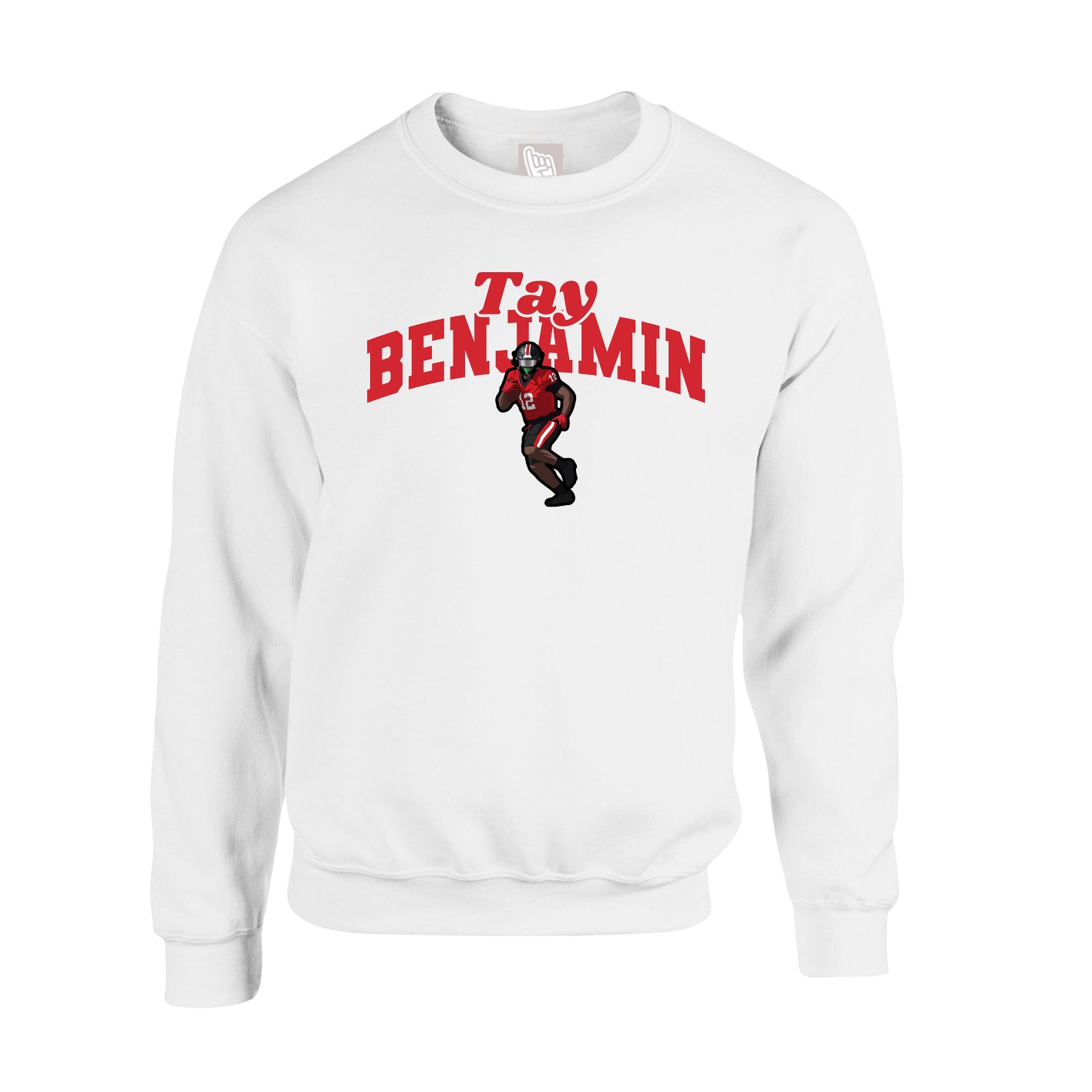Fleece Crew — Signature Arch in White