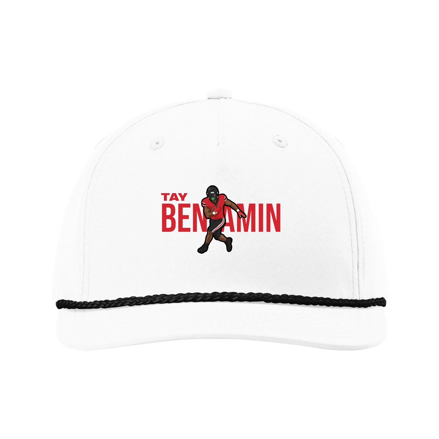 Five-Panel Classic Rope Cap — Player Name in White